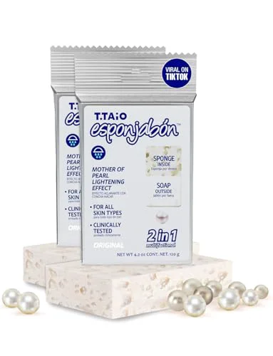 Relaxed Esponjabon Mother of Pearl Soap Sponge - Cleansing Shower Scrubber - Cleaning Bath Wash Scrub - Oil Removal - Massage Lather Foot Elbow Face Top-Quality