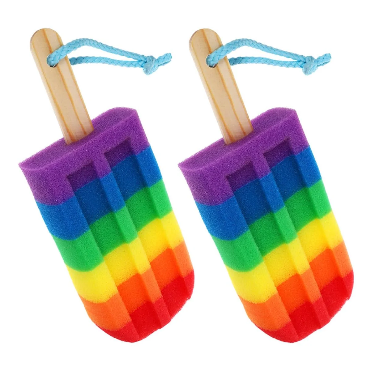 Prestigious SOESFOUFU Colorful Ice Cream Shaped Bath Sponge 2Pcs Rainbow Soft Body Scrubber Exfoliating Shower Loofah for and Women Bathing Cleaning Premium
