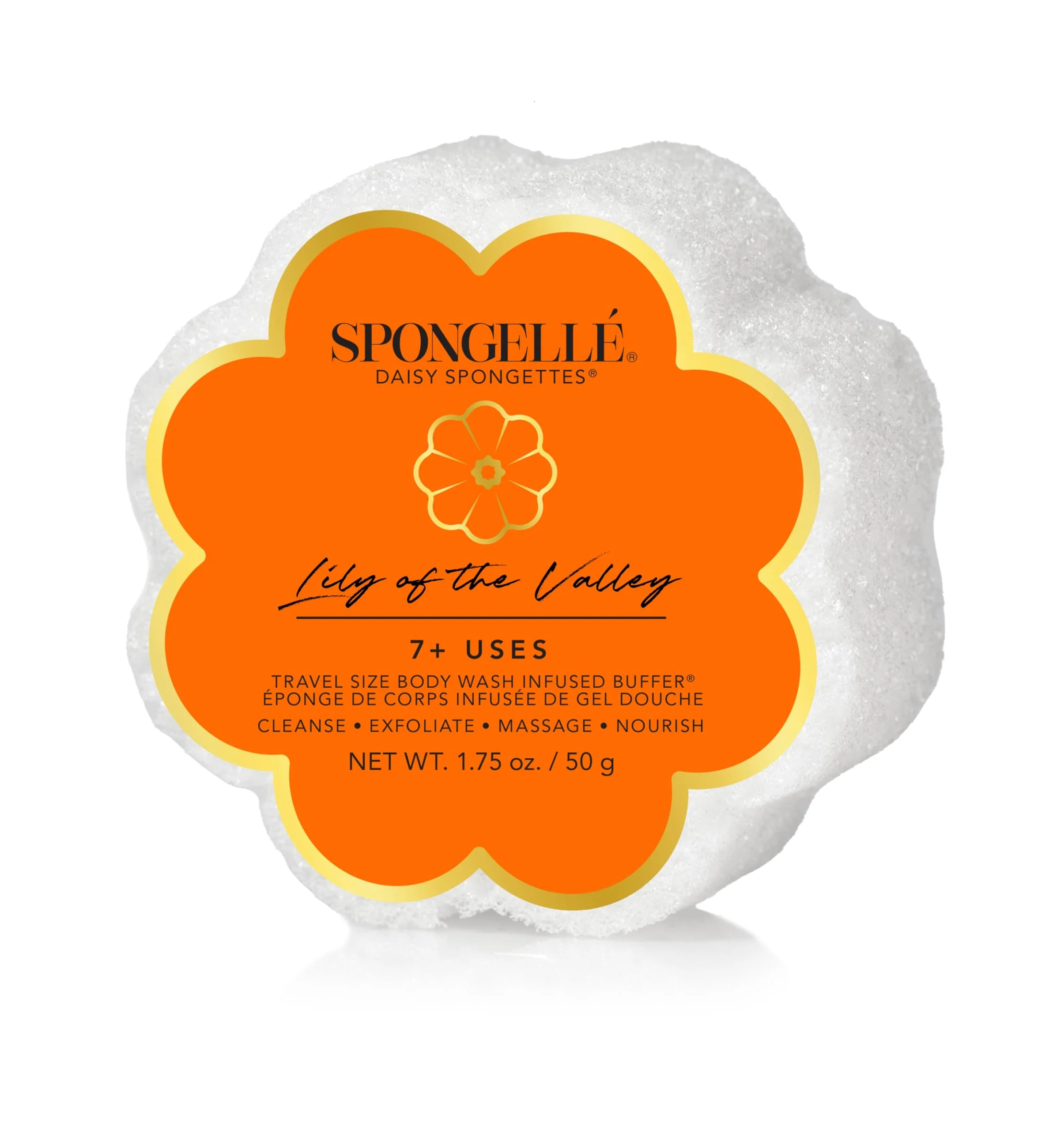 Carefully Designed Spongellé Lily of The Valley Daisy Spongette Bath Sponge - Built-in Body Wash Body Scrubber Shower Loofah Sponge for Women Travel Essentials - 7 Elite