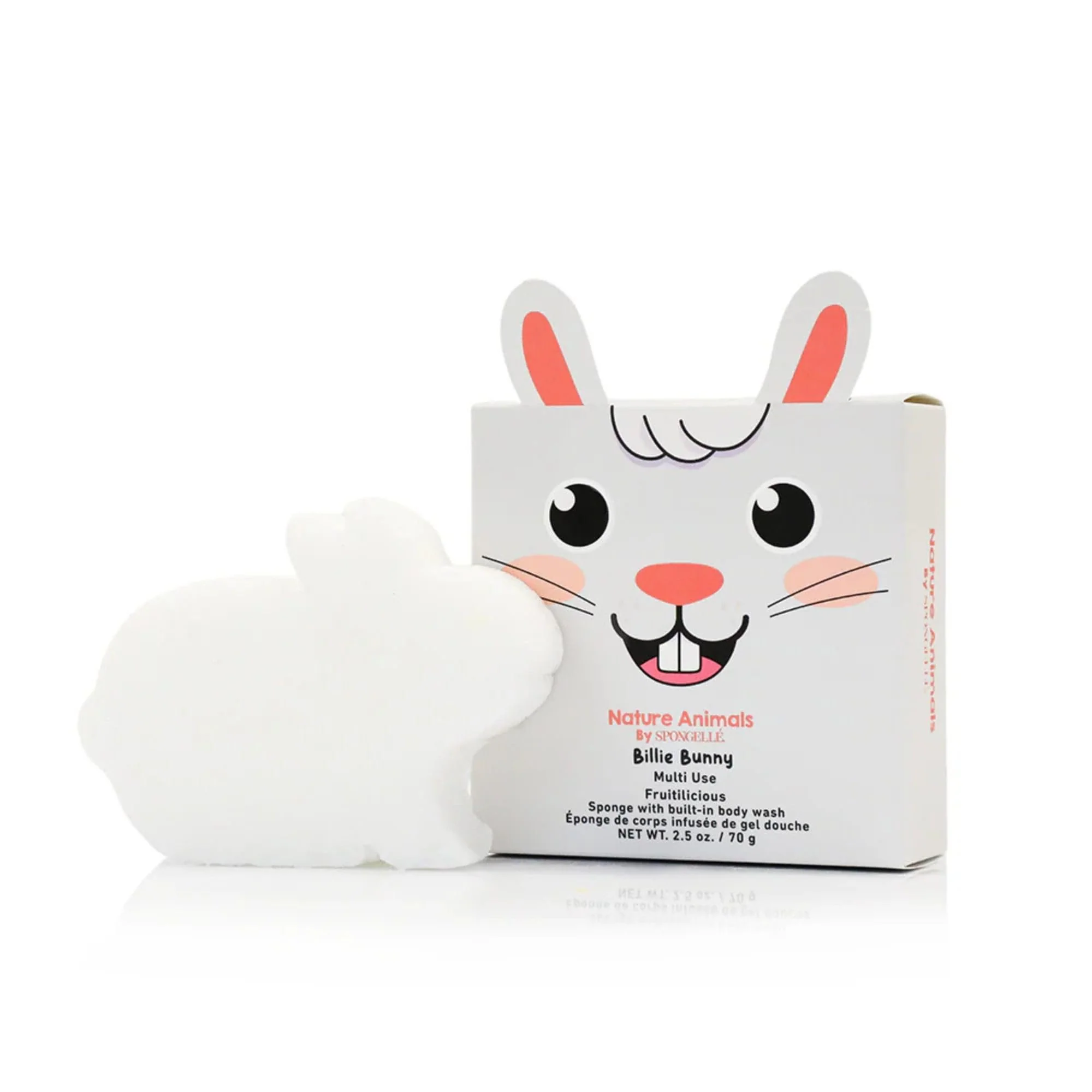 Modern Spongellé Billie Bunny Farm Animals Kid's Body Buffer - All Ages - Body Wash Infused Shower Loofah - Newborn Essentials Baby Essentials Versatile