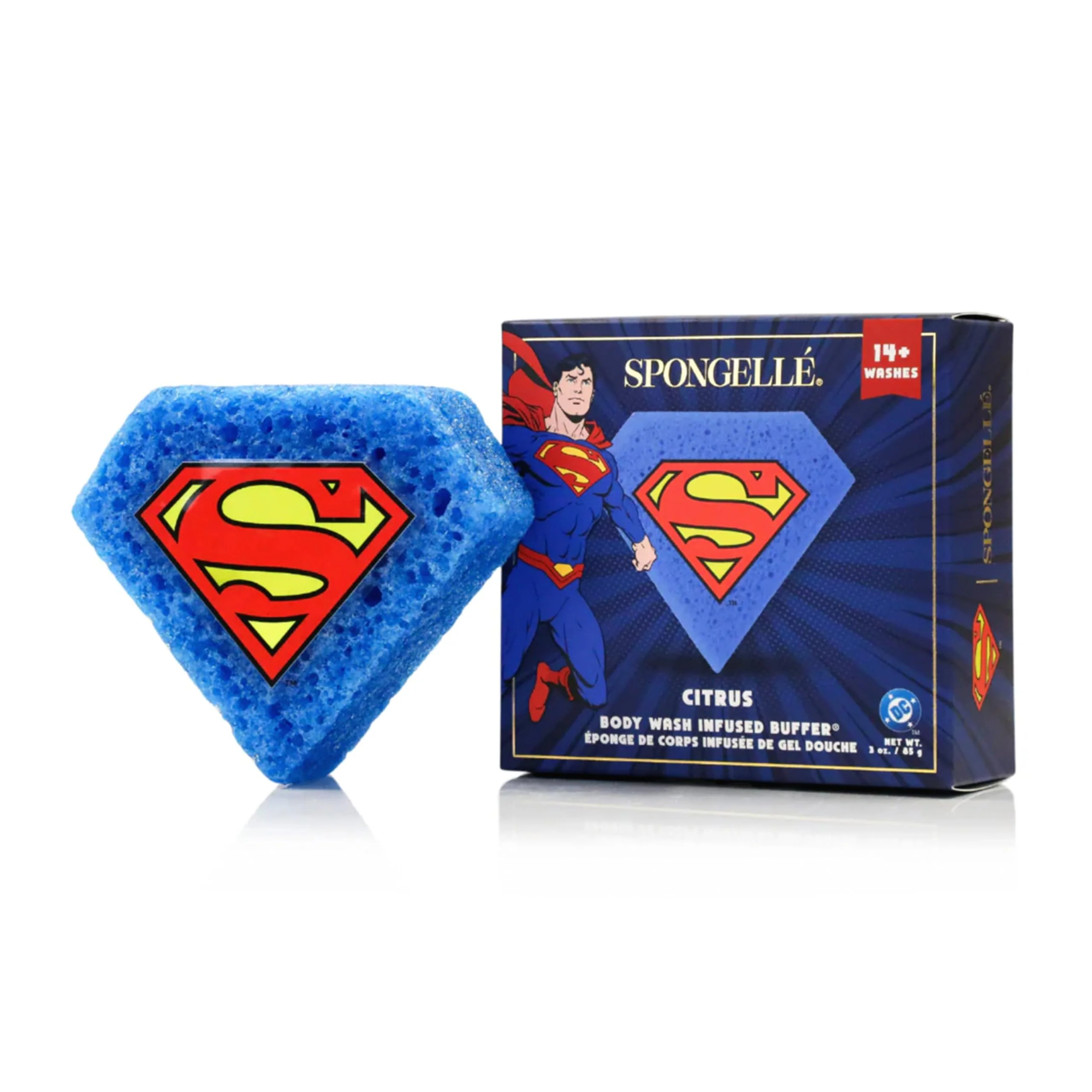 Smart Spongellé Superman Citrus Body Buffer - DC Super Hero Collection Superior