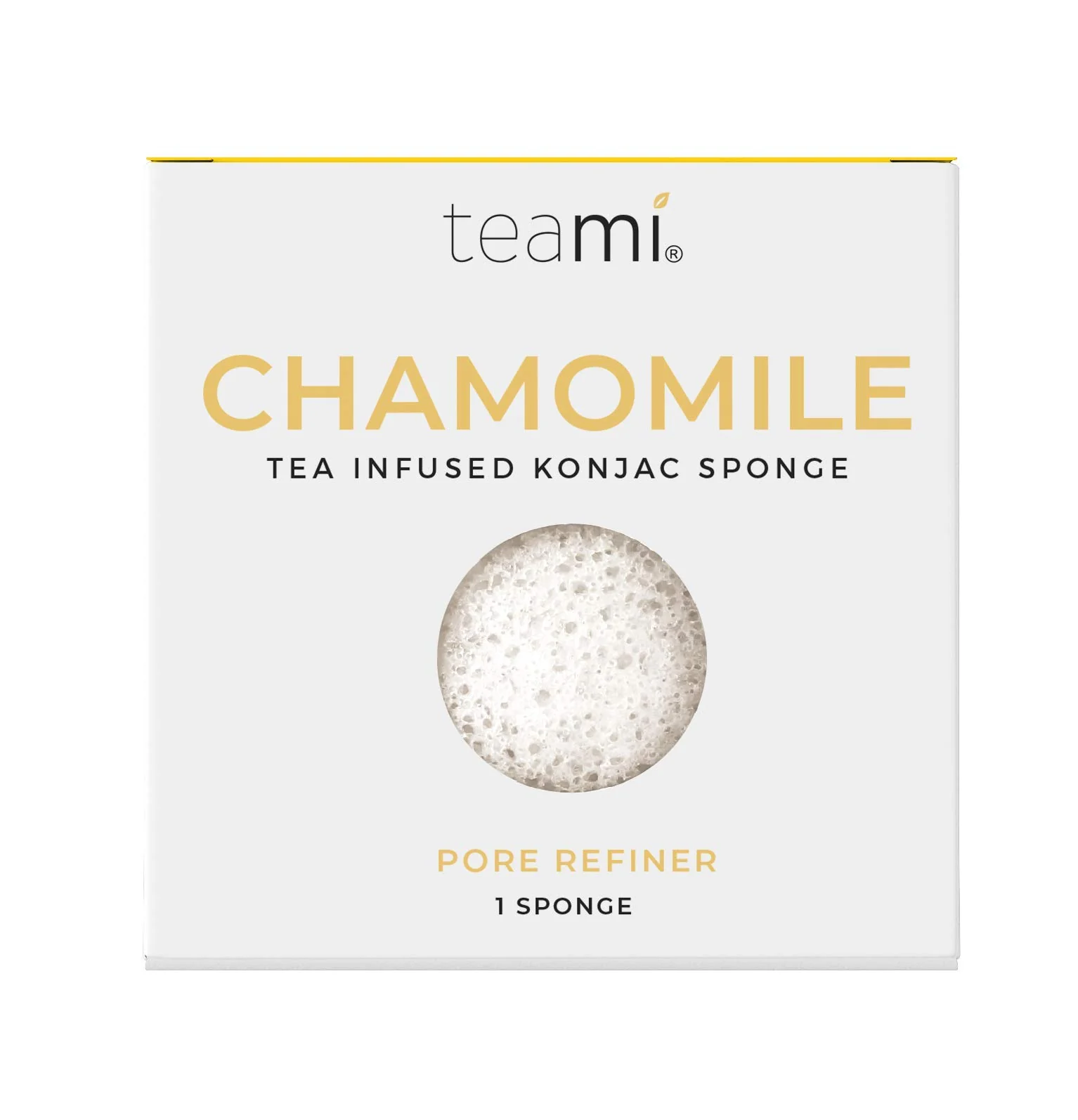Healthy Teami Exfoliating Konjac Facial Sponge - Cleansing Pore Refining Face Sponges Chamomile Elegant