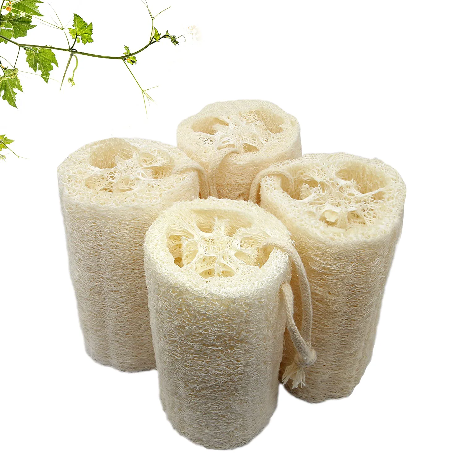 Minimalist UOPTY Shower Natural Loofah Bath Sponge Exfoliating Body Luffa for Clean Skin Scrubbing Sponge for Kitchen 4 Pcs White Top-Quality