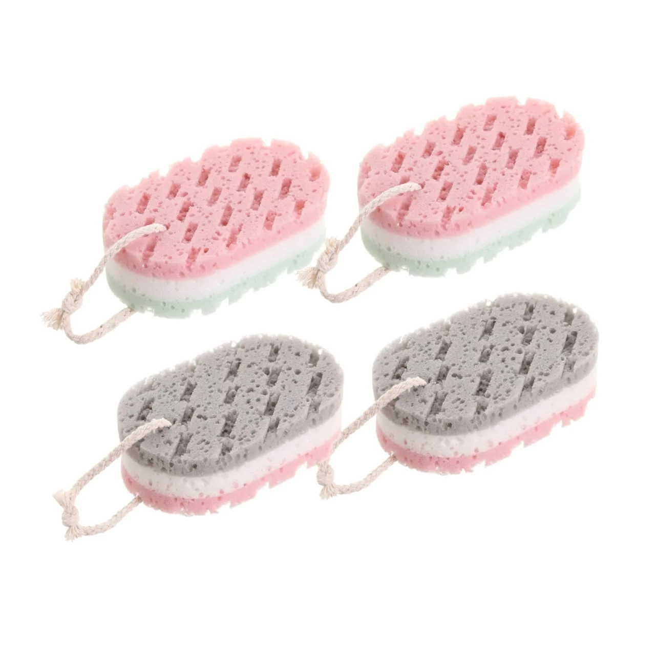 Convenient VICASKY 4pcs Sponges for Body Cleaning Exfoliating Sponge Towel Bath Wipe Body Scrubbing Tool Bathroom Accessories Random Color Breathable