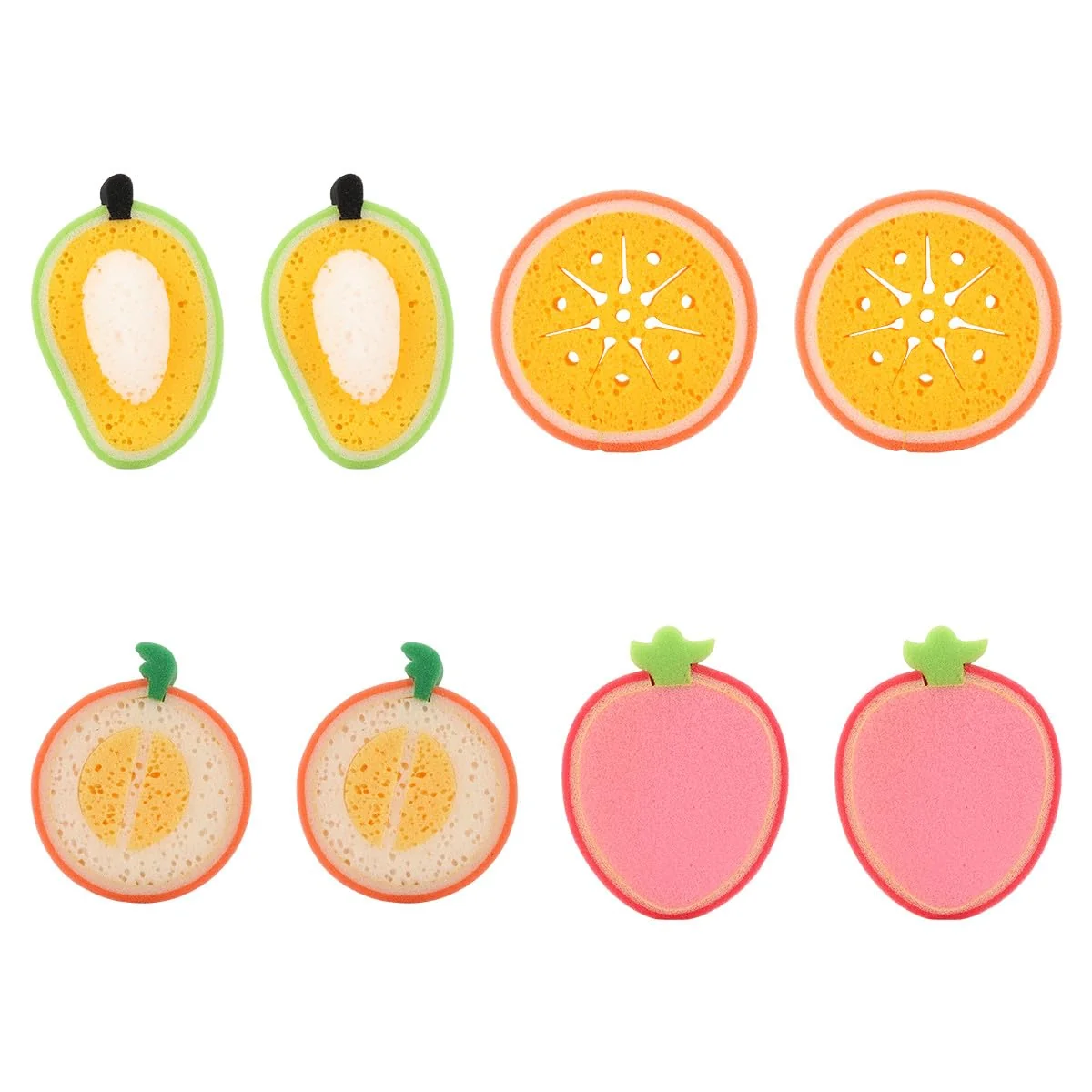 Fine Crafted VICASKY 8pcs Bath Sponges Fruit-Shaped Bath Sponge Set Soft Shower Scrubbers for Body Exfoliating High-Performance
