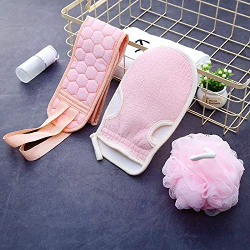 Authentic Body Scrub Towel 3pcs Bath Towels Bathtub Brushes Bath Glove Bathtub Ball Rubbing Peeling Body Massage Shower Extremented Scrubber Skin Clean Detailed