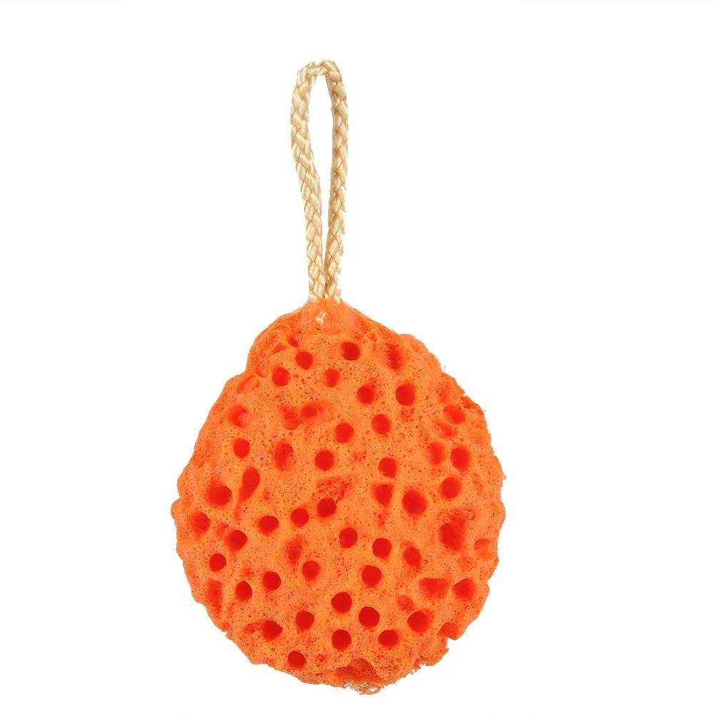 Advanced BORDSTRACT Shower Sponge 3.3 x 2.8in Soft Adult Bath Foam Loofah Sponge Body Shower Spa Exfoliator Cleaning Bath Ball Body Scrubber Orange