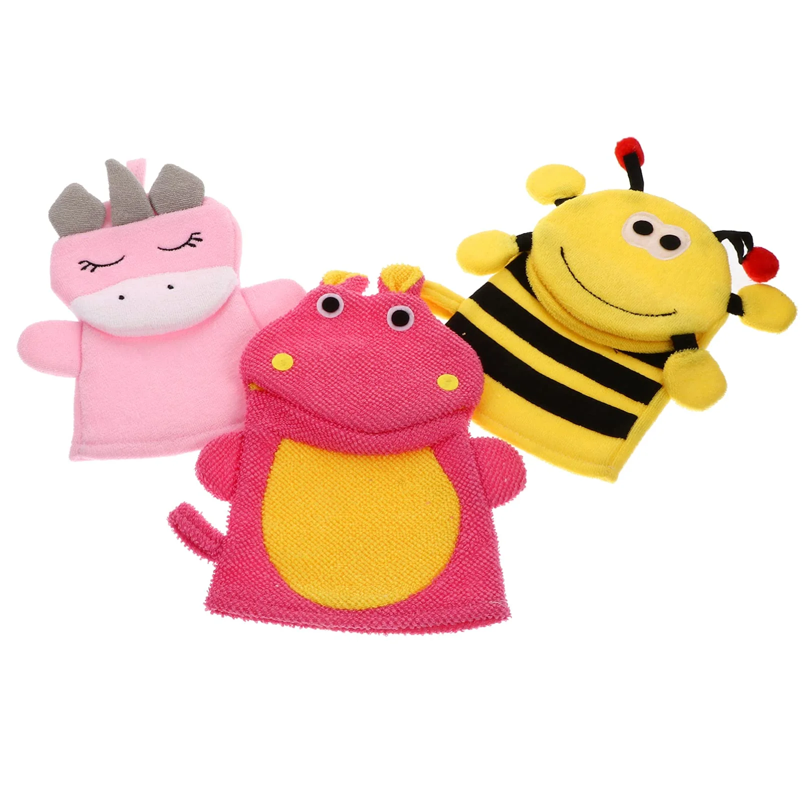 Healthy ARTIBETTER Cute Animal Bath Scrub Gloves for Kids - 3 Pack Toddler Bath Mitts Washcloths - Soft Wash Sponge for Baby Bathing Advanced