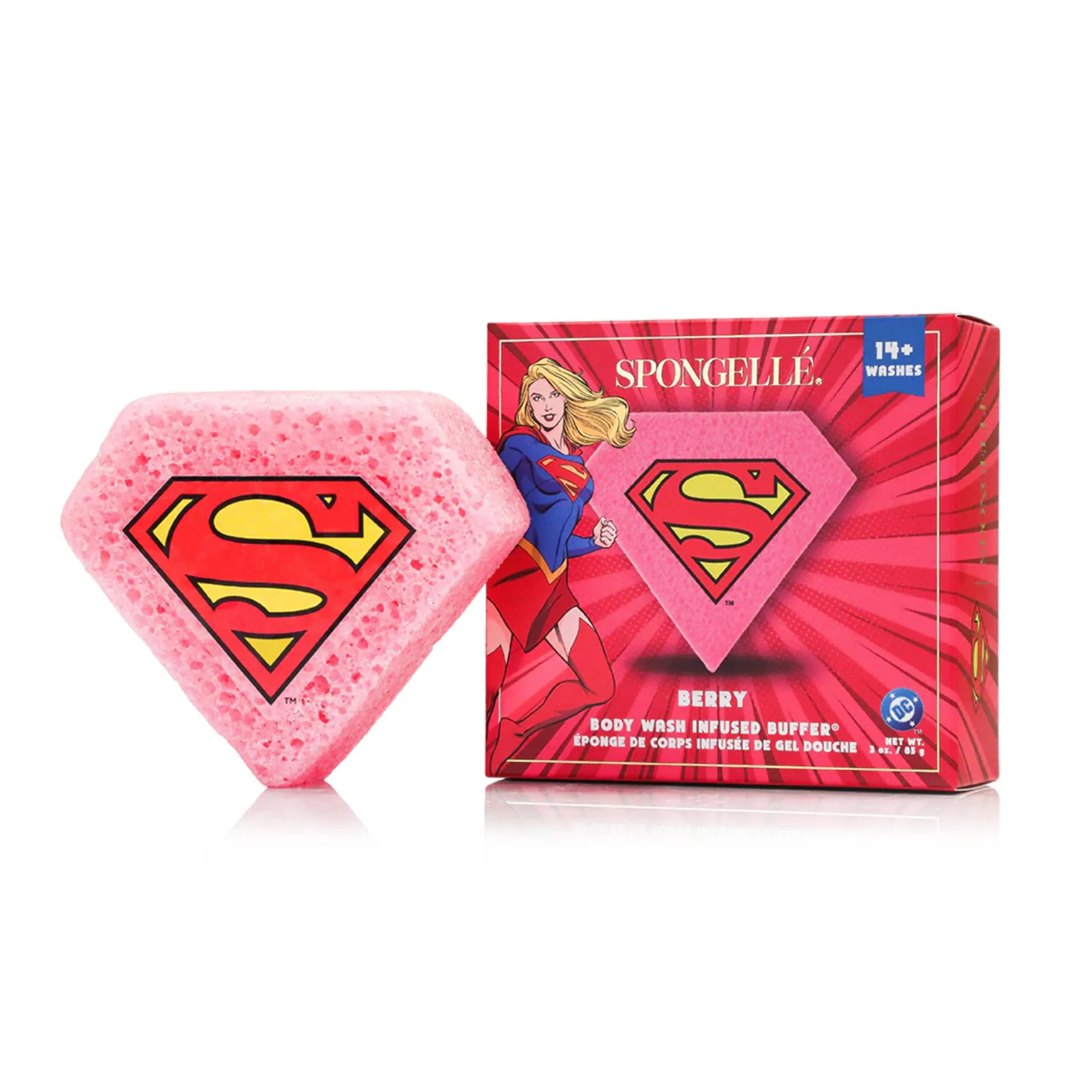 Professional Spongellé Supergirl Berry Body Buffer - DC Superhero Premium Material