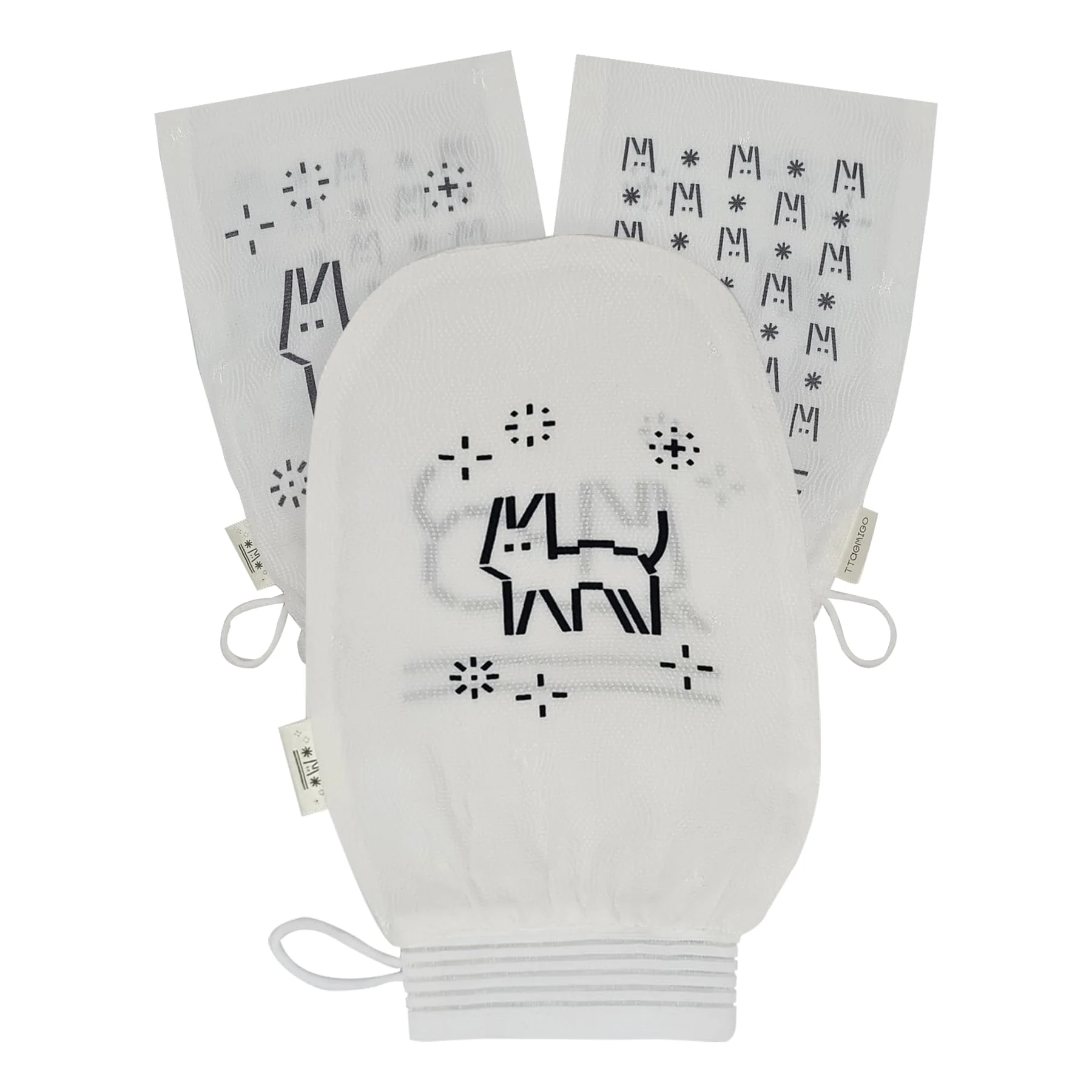 Smooth Ttaemigo Band White Exfoliating Mitt for Body 2pc - ttaemigo is a premium exfoliating mitt made from the secret exfoliation method of the Korean Official