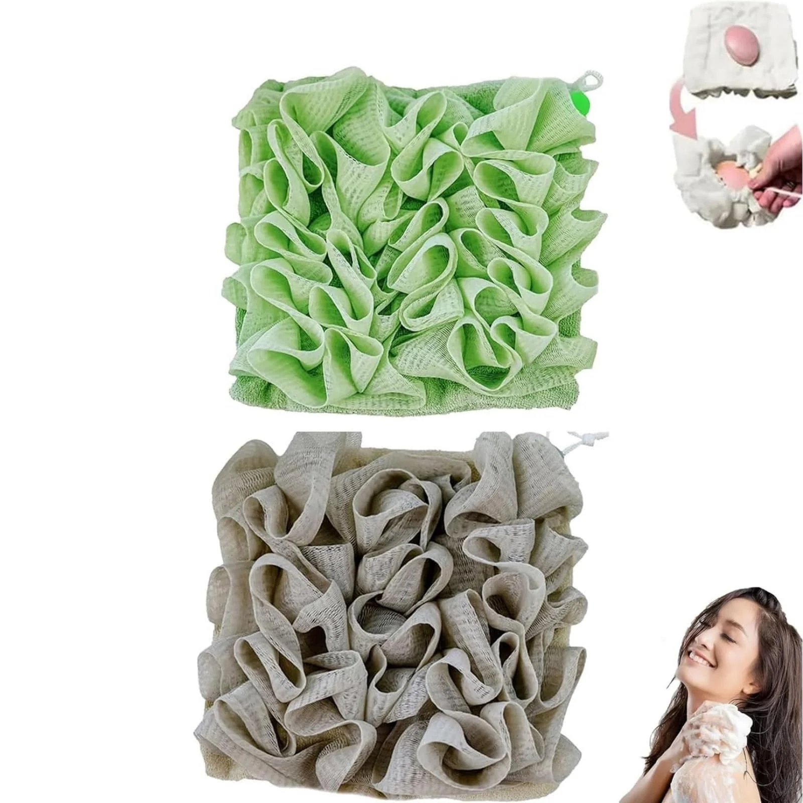 Responsible Wash Cloth Loofah Combo The Soft Loofah and Washcloth 2 in 1 Bath Loofahs Sponge Loofahs Exfoliation for Cleansing and Smooth Skin High-Grade