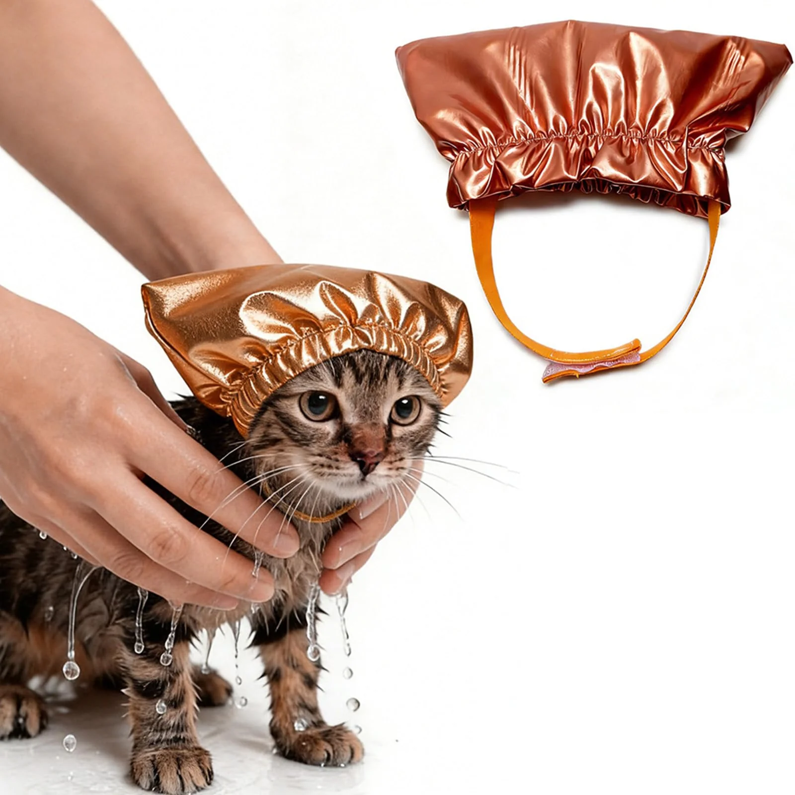 Durable AeSiliFlex Cat Shower Cap for Bathing and Swimming Waterproof Cat Ear Cover for Grooming Adjustable Pet Bath Hat for Ear Protection Lightweight Outstanding