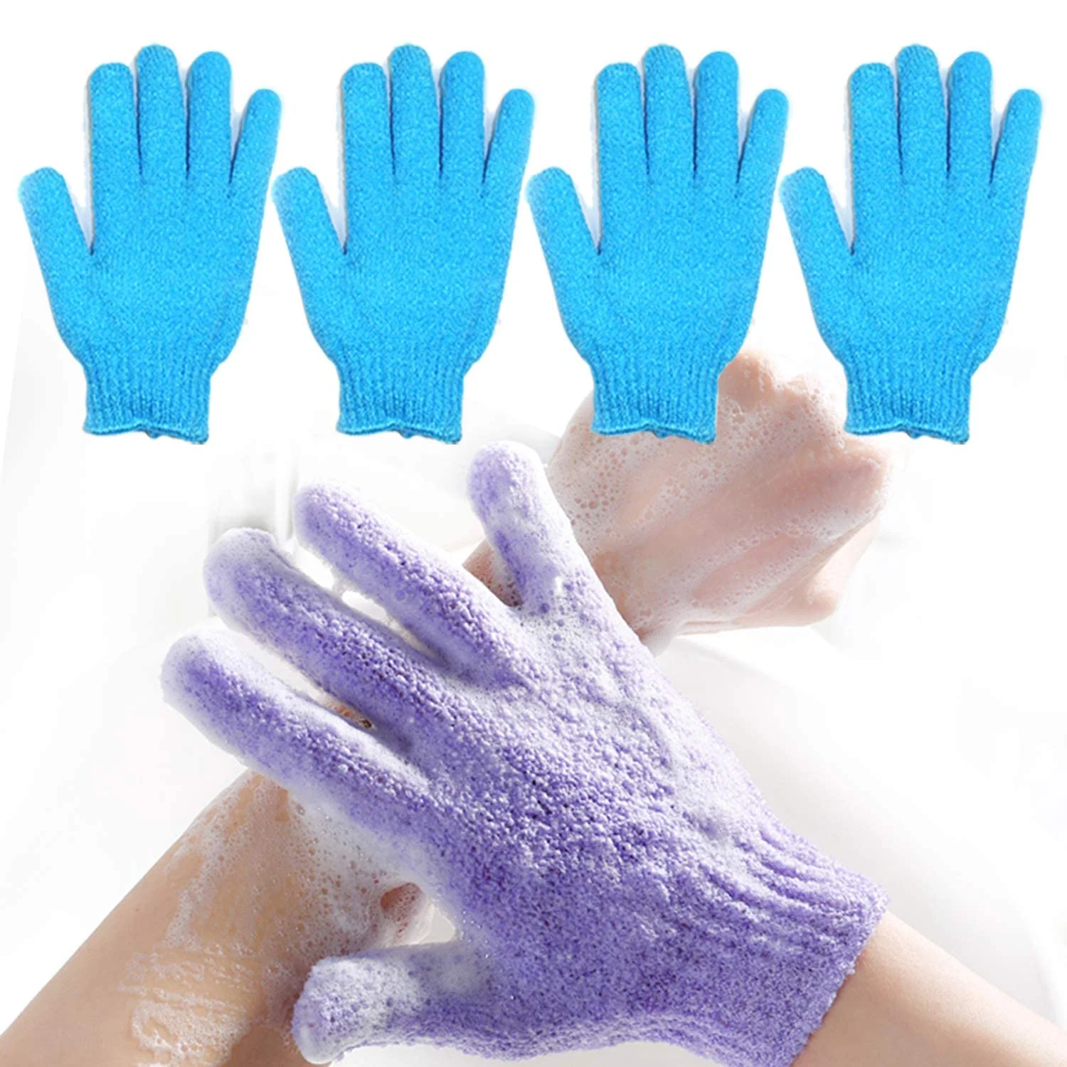 Eco-Friendly Exfoliating Bath Gloves Body Scrub Wash Mitts Skin Massage Sponge Towel Deep Cleansing Dead Skin Loofah Brush Scrub Luxury Spa Heavy with Face Care Premium Material