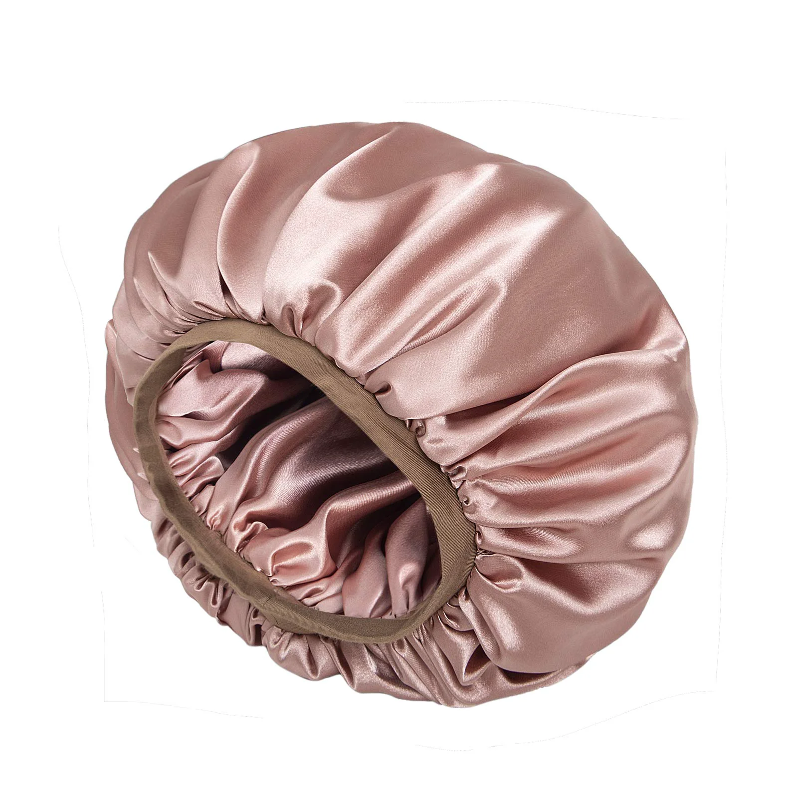 Pure Night Cap Satin Hair Bonnet Sleeping Hat for Women Coral Red Crafted