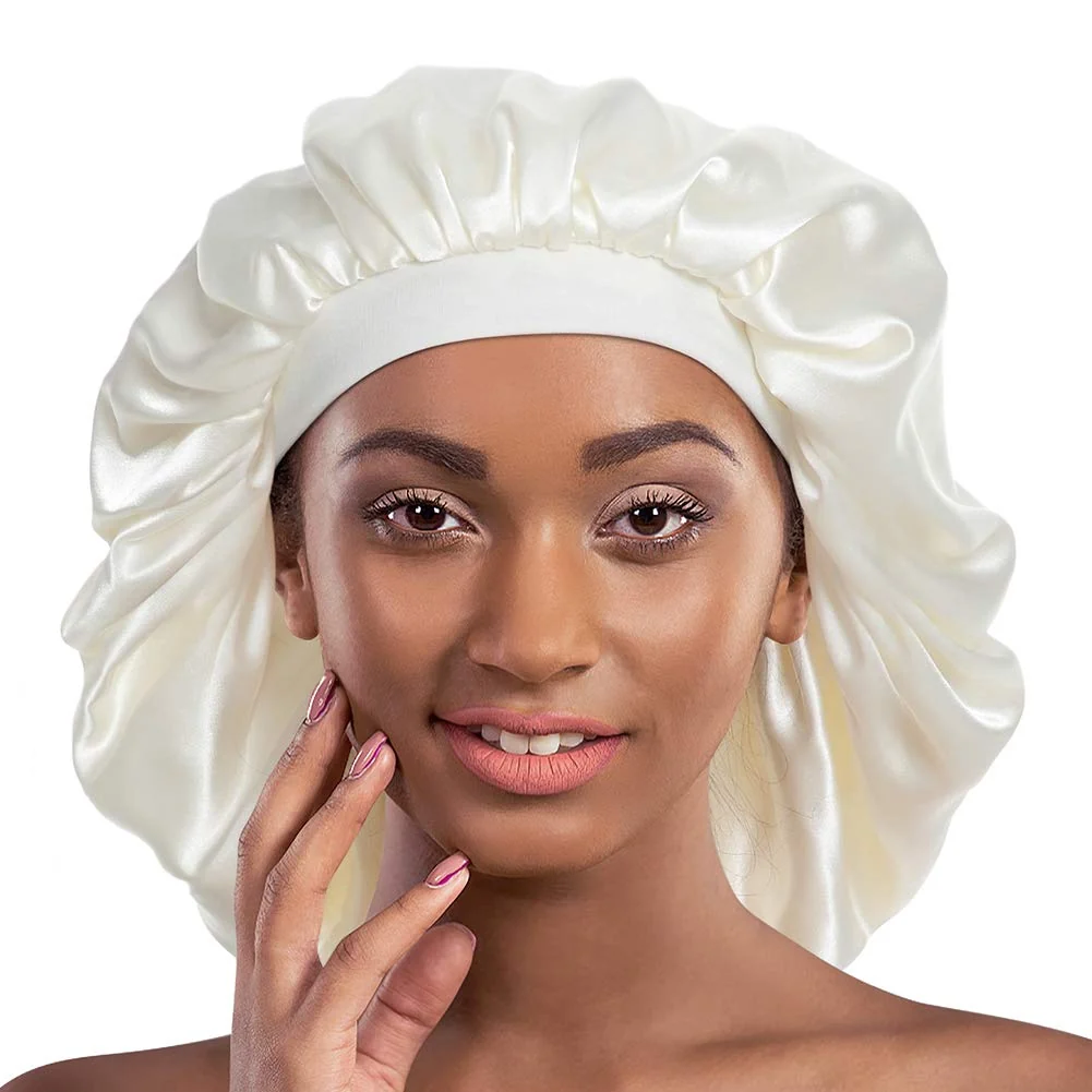 Lightweight Jumbo Satin Bonnet for Natural Hair Braids Satin Stocking Cap Classic