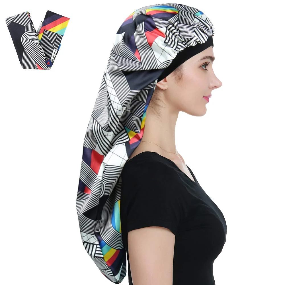Practical Alnorm Extra Large Satin Bonnet for Sleeping Sleep Bonnet Double Layer Responsible