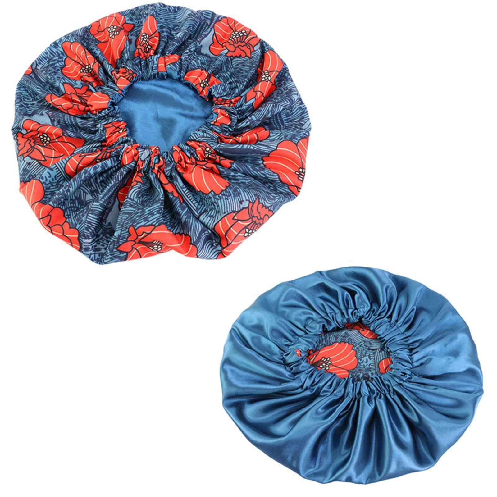 Environmentally Friendly Qianmome Women Double-Layer Extra Large Print Satin Bonnet Sleep Cap African Pattern Fabric Ankara Bonnets Enhanced