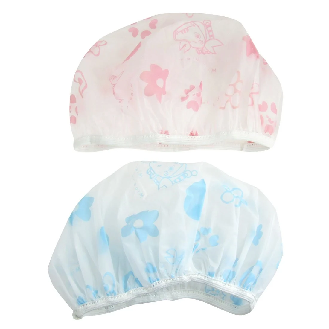 Authentic Ruilogod 2 Pcs Flower Heart Pattern Bouffant Shower Cap Bath Hat 3 Colors id 682 1c8 d0a 48d c4f Functional