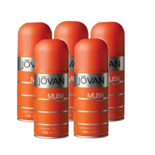 Lightweight JOVAN MUSK by Jovan DEODORANT BODY SPRAY 5 OZ Package of 5 by Jovan Effective