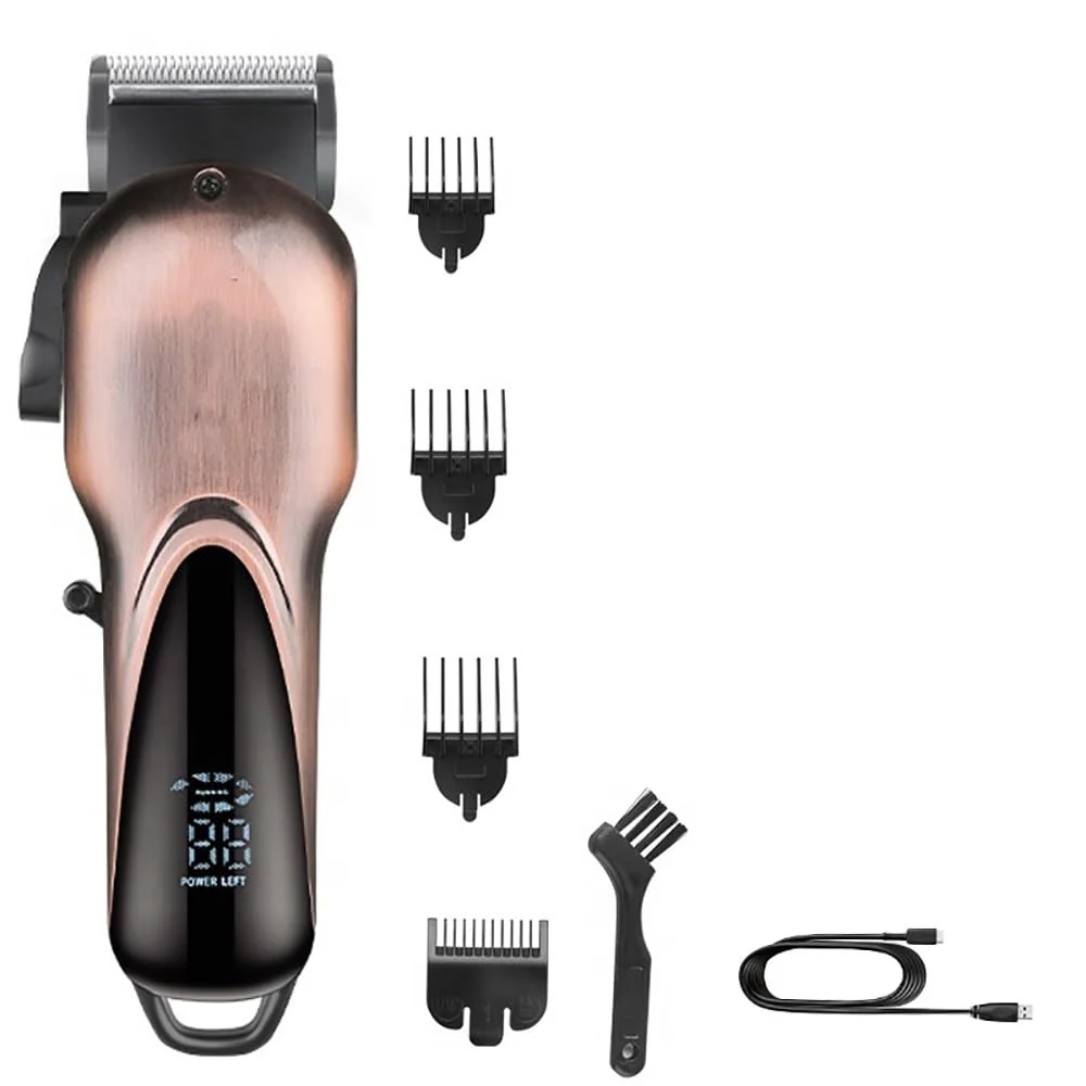 Optimized GLESVOWIO Pro Hair Clipper Powerful Professional Trimmer for Men Electric Adjustable Cutting Machine Rechargeable Artisan