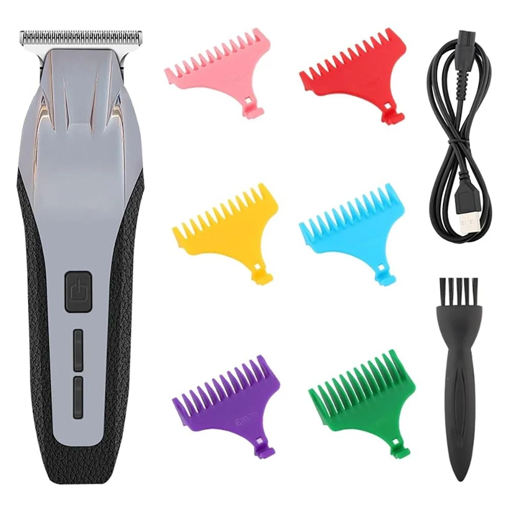 Relaxed GLESVOWIO Hair Clippers Professional Electirc Hair Clipper Barber Shop Rechargeable Beard Hair Timmer for Men Silvery Modern
