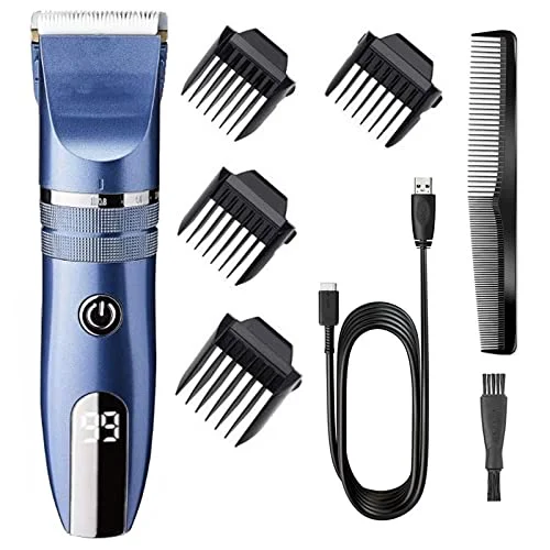 Elite GLESVOWIO Hair Clippers Professional Cordless USB Electric Clipper for Men Beard Trimmer Powerful Machine Rechargeable Smooth