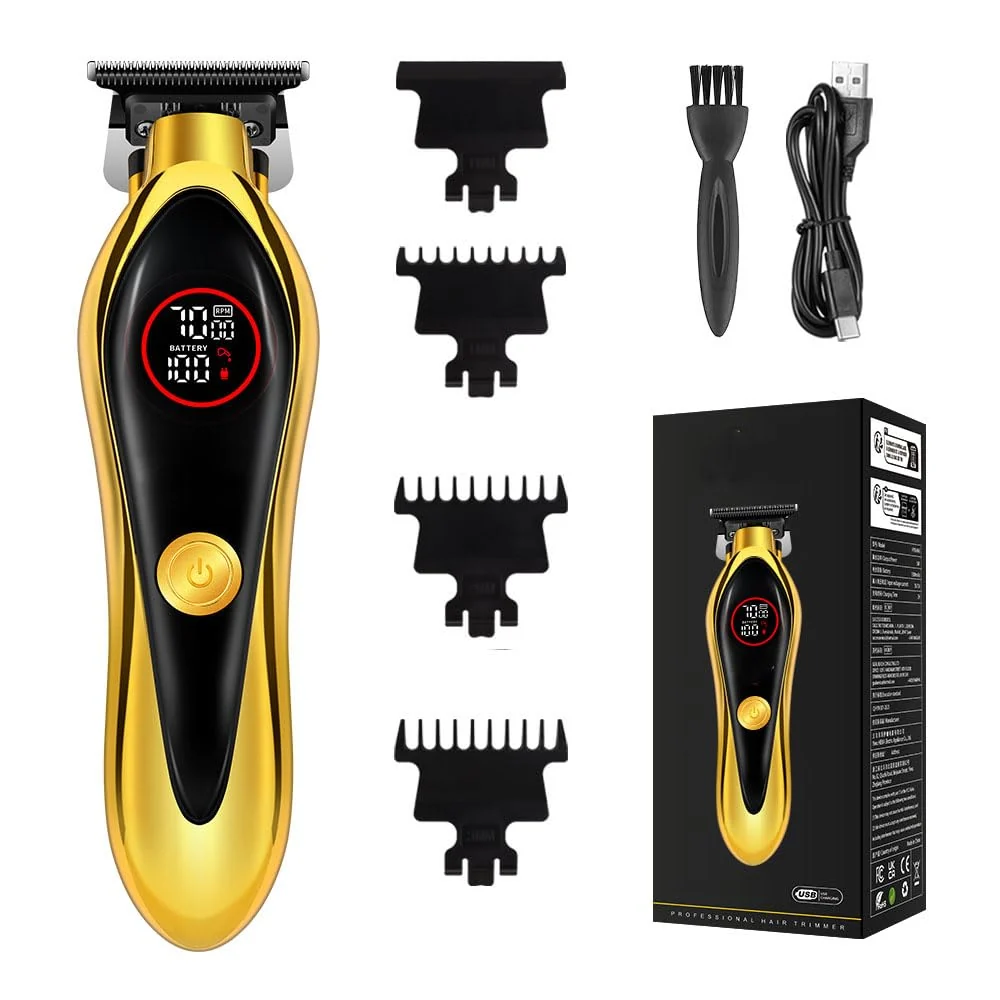 Dependable GLESVOWIO Professional Hair Clippers for Men Cordless Hair Beard Trimmers Kit with LED Display. Powerful Motor Electric Haircut Grooming I Original