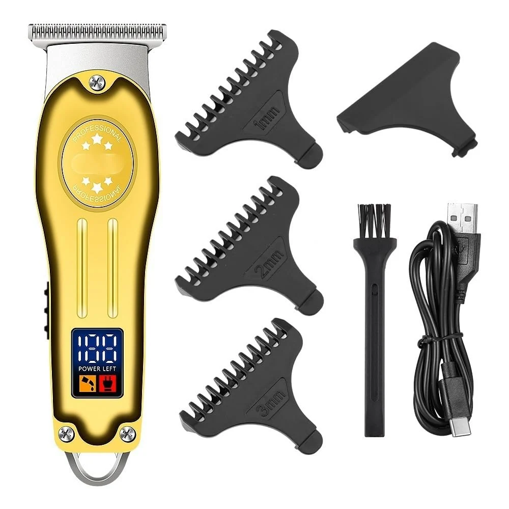 Unique GLESVOWIO Mens Hair Clippers Professional Electric Trimmer Full Metal Men's Beard Clipper Fine