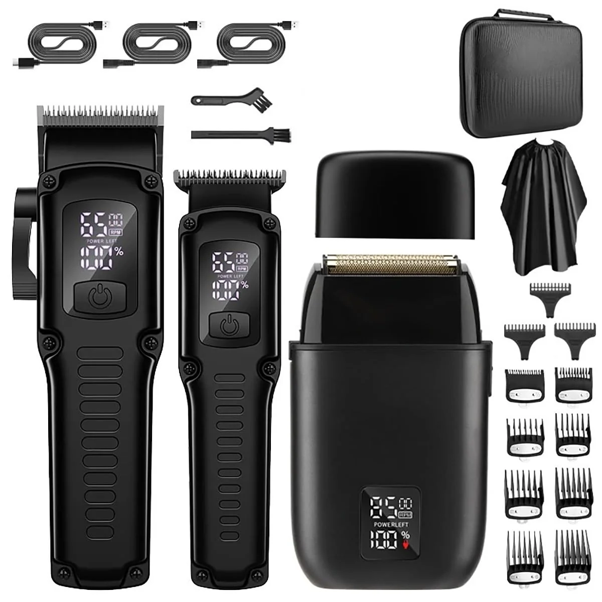 Next-Generation GLESVOWIO Hair Clippers for Men 3 in 1 Professional Clipper and Electric Shaver Set for Barber Trimmer Cutting Machine Long-Lasting