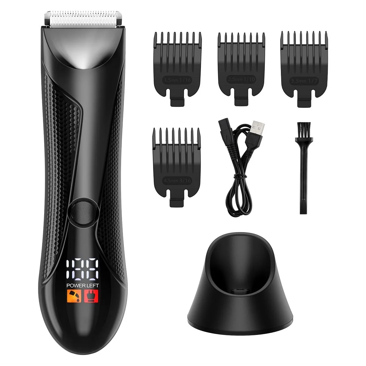 Safe GLESVOWIO Hair Clippers for Men Men's Body Hair Trimmer Waterproof Shaver Professional Beard Razor Rechargeable Hair Removal Bikini Trimmer with Base High-Grade