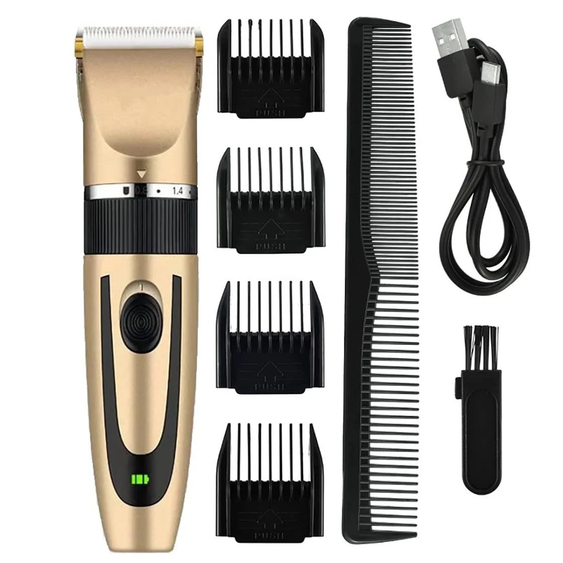 Green GLESVOWIO Hair Clipper Cutting Machine Electric Shaver Trimmer for Men Professional Recharg Environmentally Friendly
