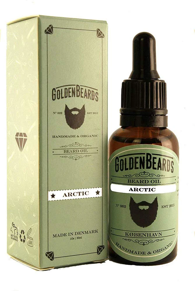 Smooth Organic Beard Oil and Beard Growth - ARCTIC - 30ml Golden Beards - 1 Easy-to-Use