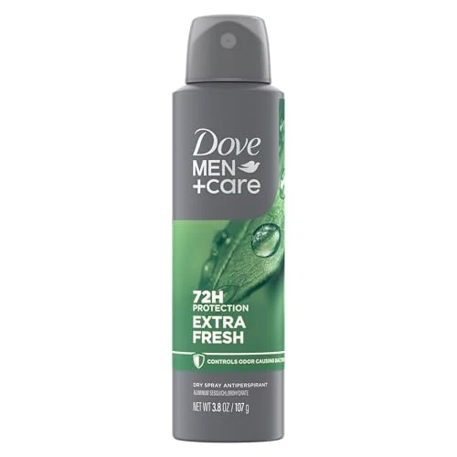 Flexible Dove Men Care Antiperspirant Deodorant Dry Spray For Men Extra Fresh 72-hour Sweat and Odor protection With Triple Defense Technology 3.8 oz Fine Crafted