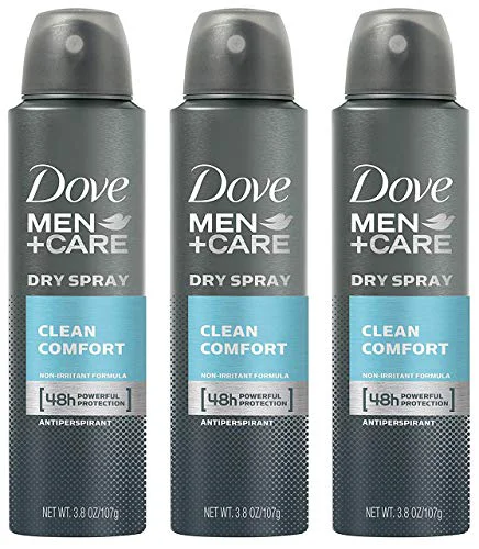 Environmentally Friendly Dove Men Care Dry Spray Antiperspirant Clean Comfort 3.8 oz Pack of 3 World-Class