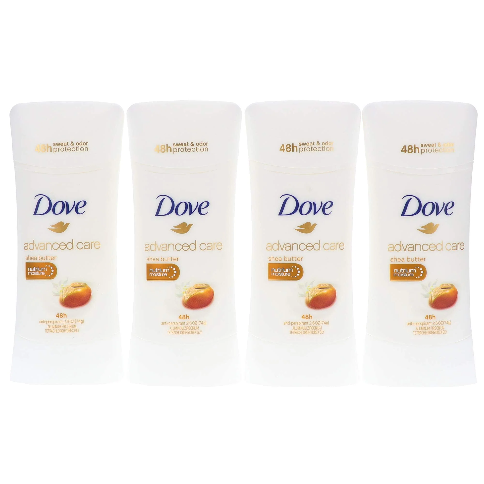 Organic Dove Advanced Care Antiperspirant Shea Butter 2.6 Ounce Pack of 4 Consistent