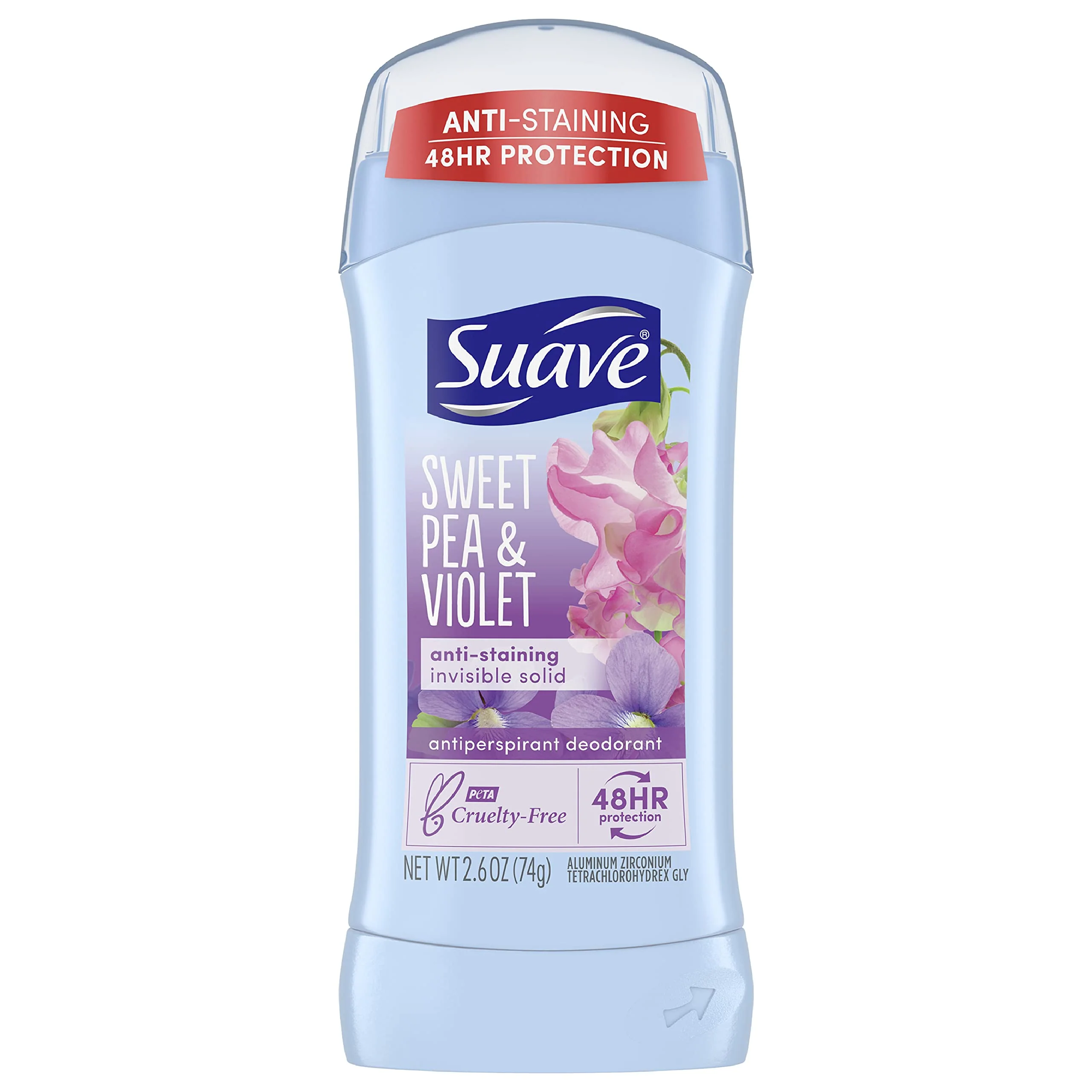 Fine Suave Deodorant Antiperspirant Deodorant Stick 48-hour Odor and Wetness Protection Sweet Pea and Violet Deodorant for Women 2.6 oz Traditional