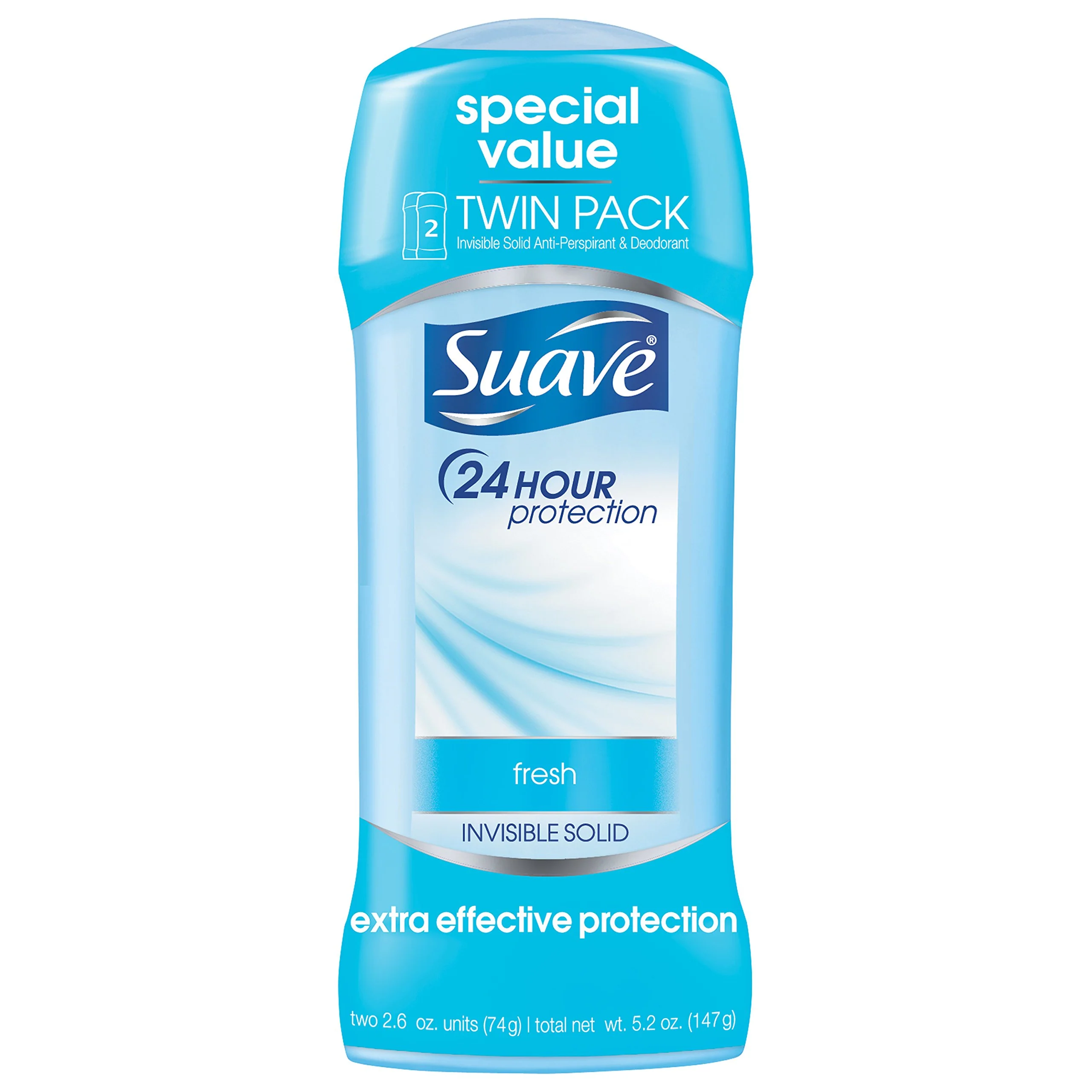 Minimalist Suave Antiperspirant Deodorant Invisible Solid Shower Fresh 2.6 oz 2 ct Organic