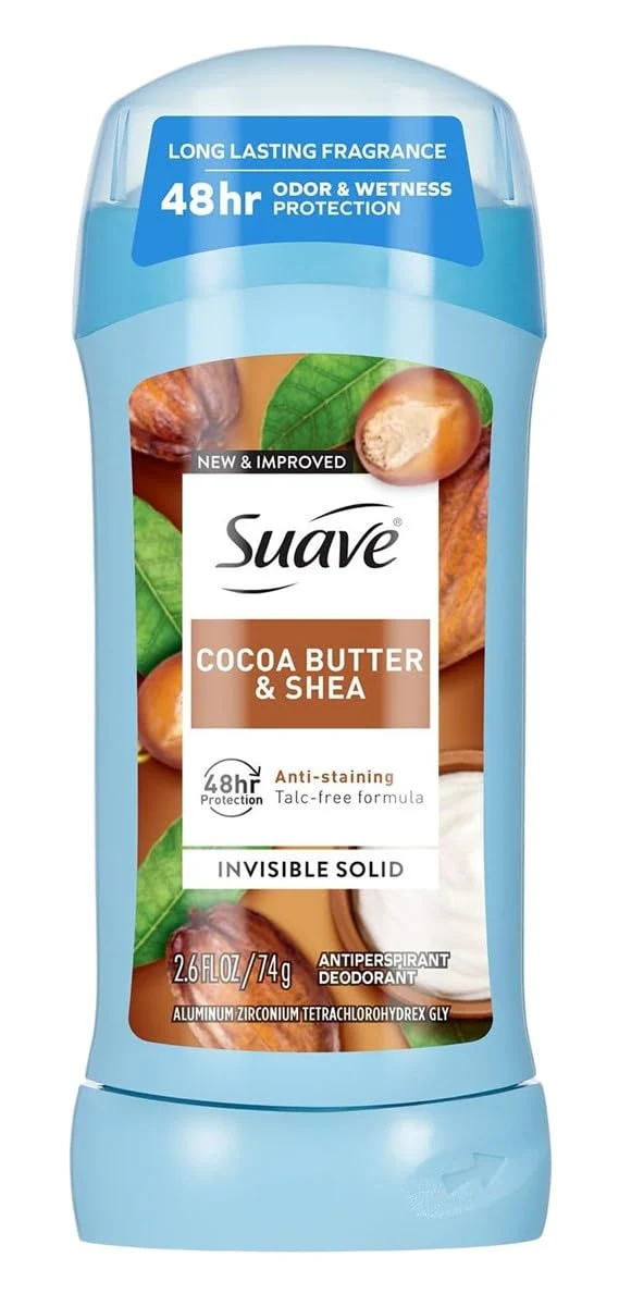 Exclusive Suave Antiperspirant Deodorant Cocoa Butter Shea Invisible Solid 2.6 Ounce Classic