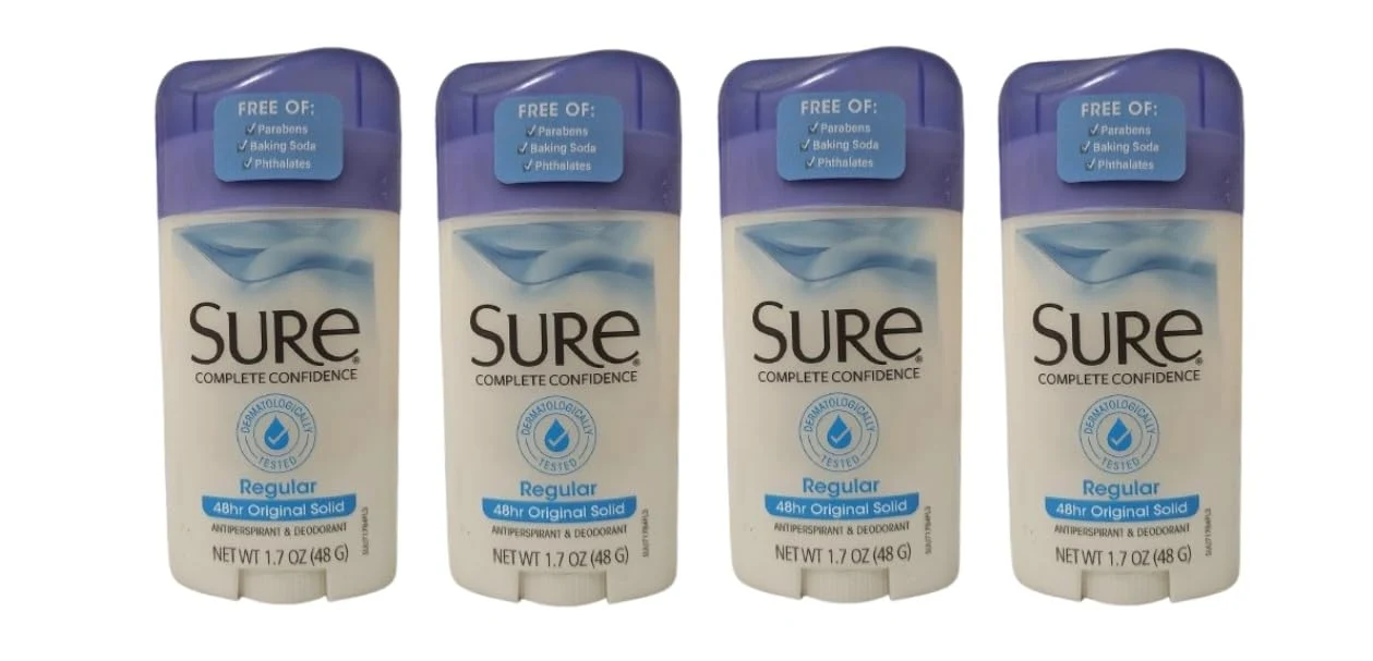 Trusted Sure Anti-Perspirant Deodorant Solid Regular Scent - 1.7 oz Pack of 4 Premium Material
