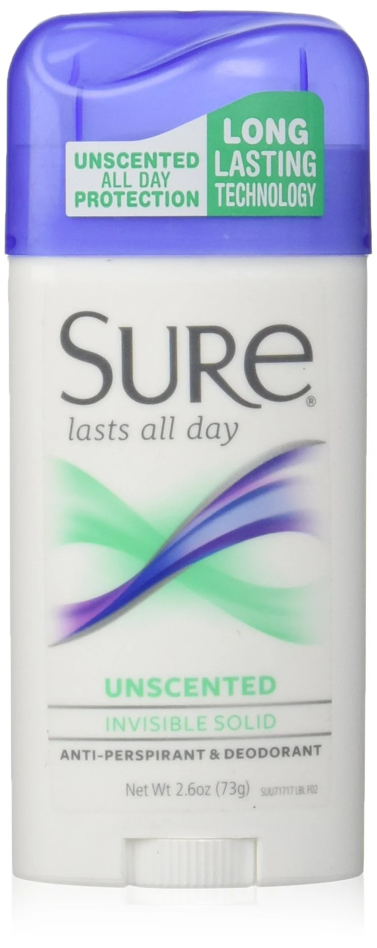 Organic Sure Invisible Solid Anti-Perspirant and Deodorant Unscented 2.6-Ounces Pack of 6 Safe