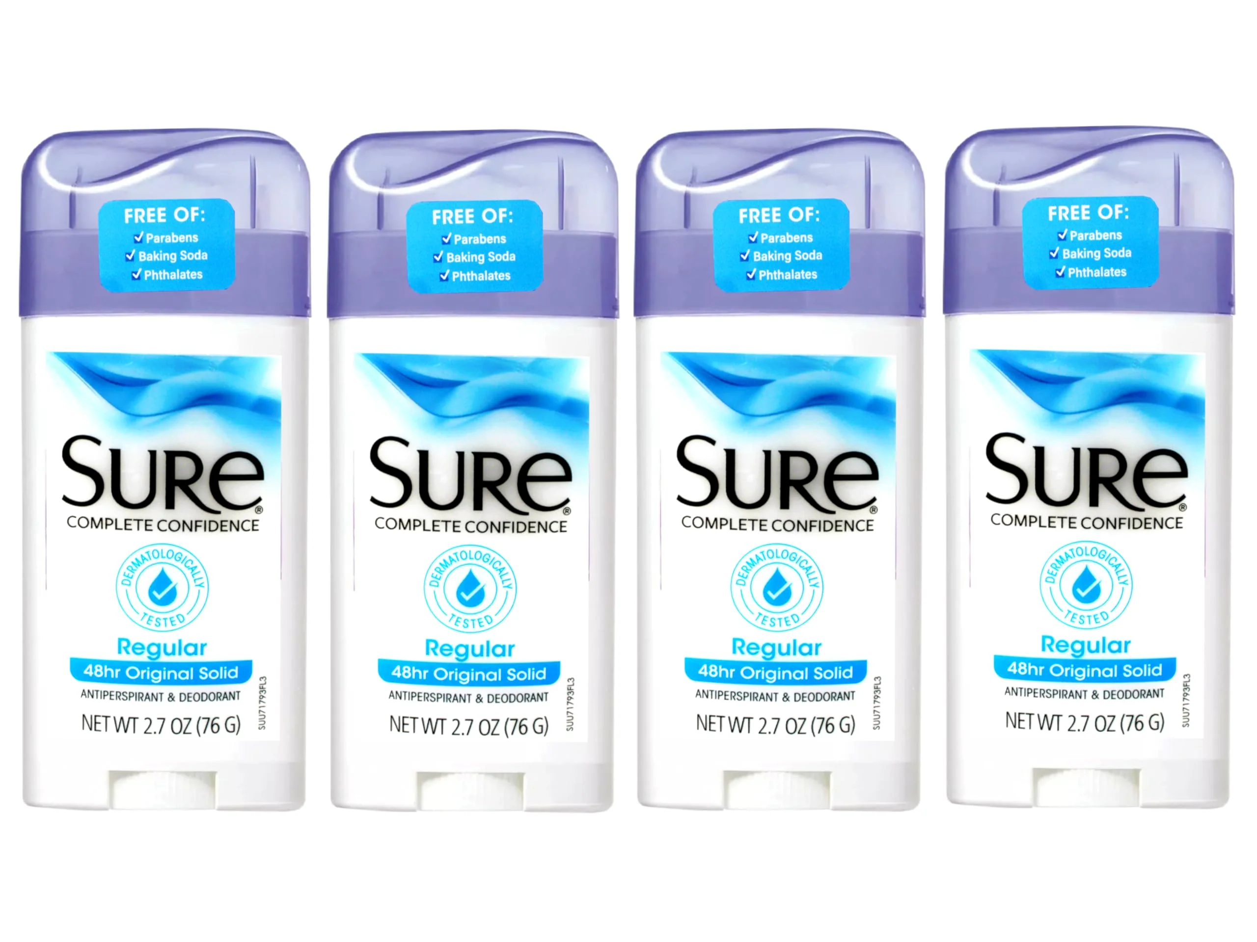 Lightweight Sure Regular Solid Antiperspirant Deodorant 2.7 Ounces Pack of 4 Traditional