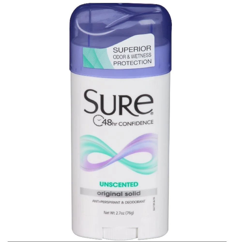 User-Friendly Sure Solid Unscented Anti-Perspirant Deodorant 2.70 oz Pack Of 12 Premium Material