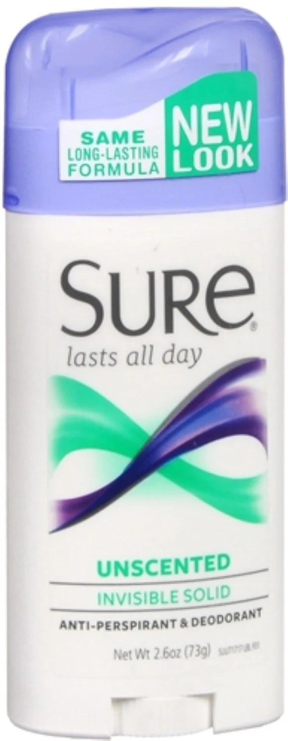 Powerful Sure Stay Confident Unscented Invisible Solid Antiperspirant Deodorant 2.6 oz 73 g Pack of 5 Easy-to-Use