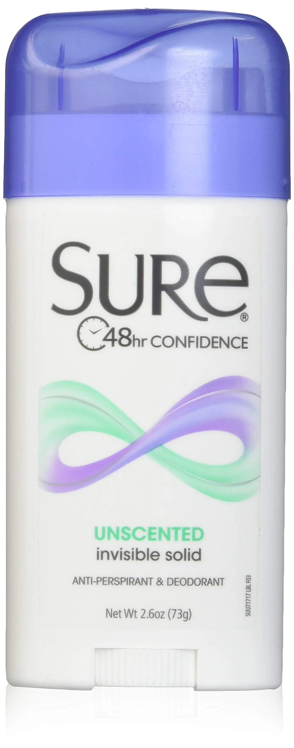 Secure Sure Anti-Perspirant Deodorant Invisible Solid Unscented 2.60 oz Pack of 4 Traditional
