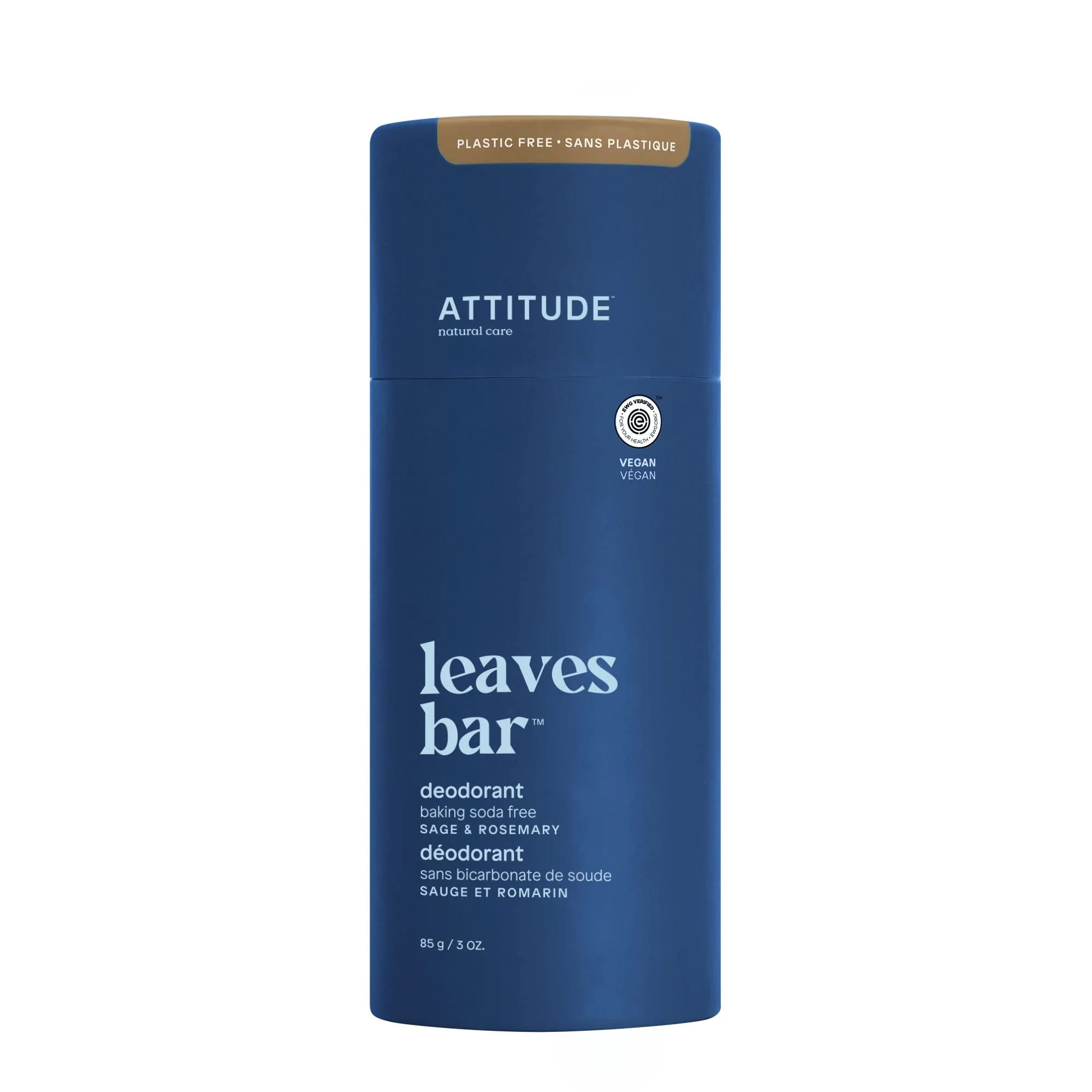 Original Design ATTITUDE Natural Deodorant Aluminum- Odor Control Long Lasting Nourishing Ingredients Castor and Jojoba Oils Baking Soda- EWG Practical