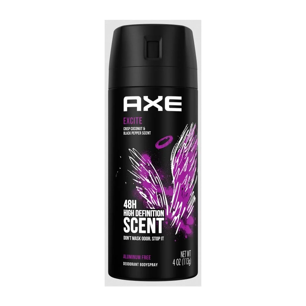 Natural Axe Excite Body Spray 4 Ounce -- 12 Pack Breathable