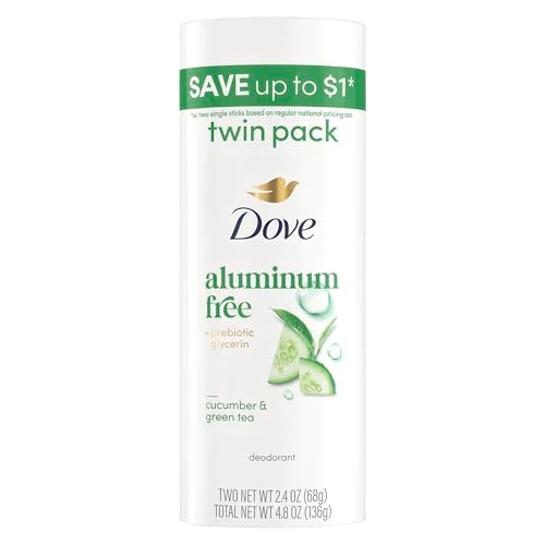 Powerful Dove Deodorant Stick 2 pk Cucumber Green Tea for 72 Hour Odor Protection Aluminum 2.4 oz User-Friendly
