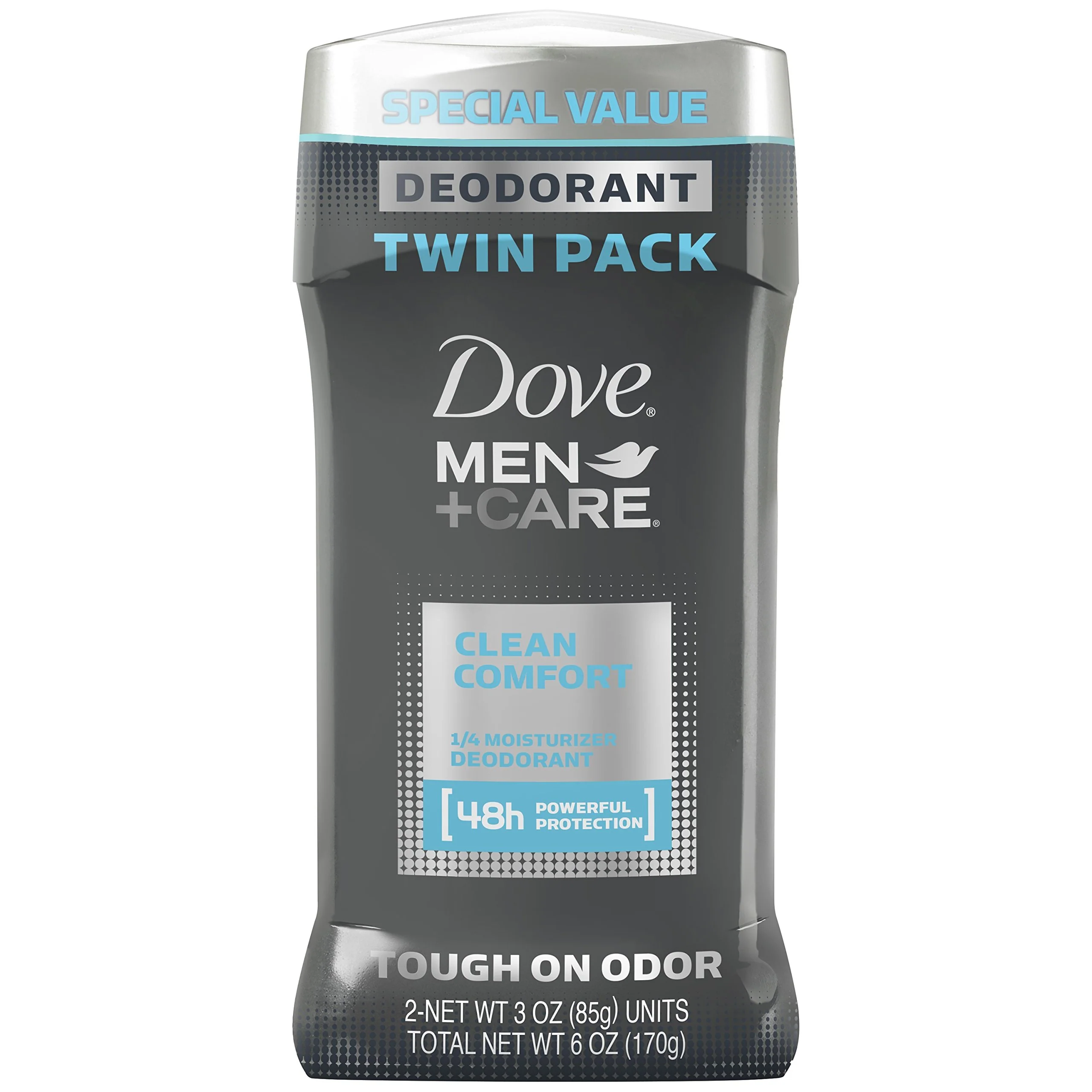Classic Dove Men Care Deodorant Twin Pack Clean Comfort 48 Hour Protection High-Performance