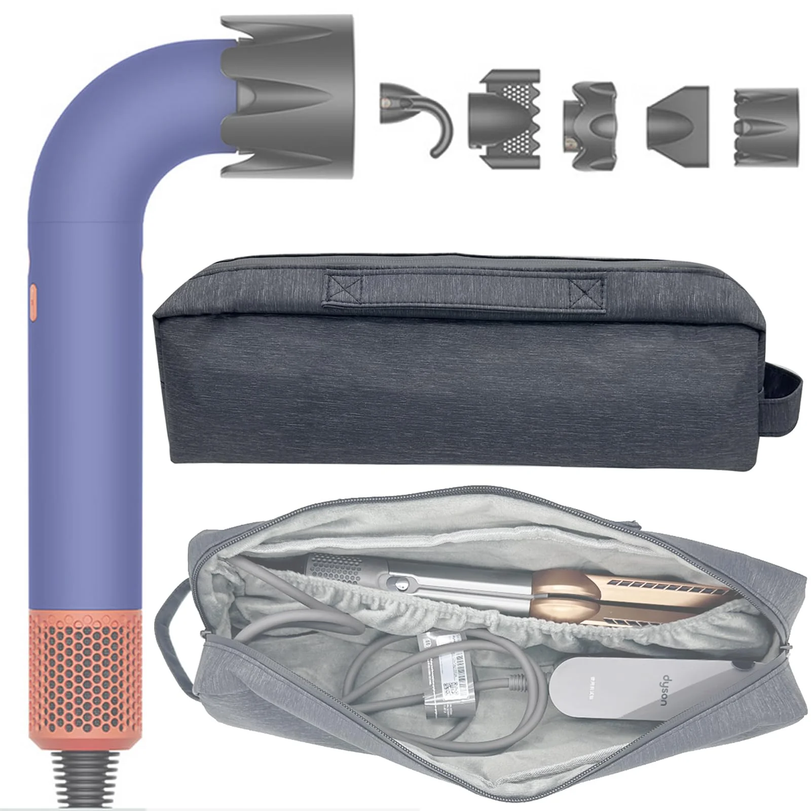 Stylish Honlyn Travel Case Compatible with Supersonic r Hair Dryers Portable Supersonic Travel Storage Bag Carrying Case Organizer for Shark Flexstyle Next-Generation