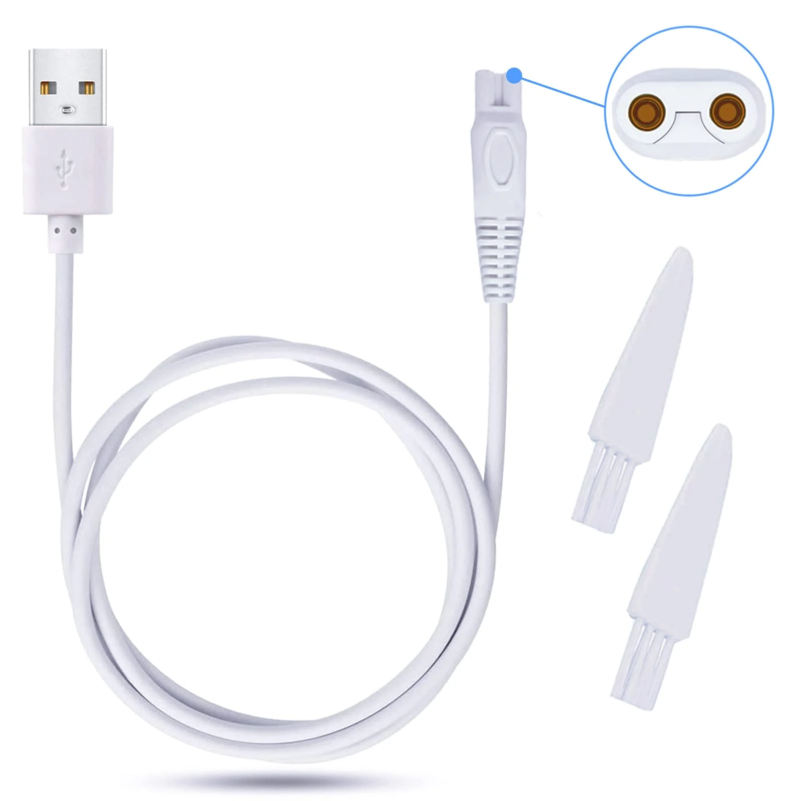 Versatile Shaver Charger for Finishing Touch Body Rechargeable Ladies Shaver Power Cord 5V Charger USB Women Trimmer Charging Cable Fine